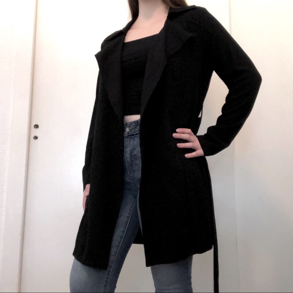 Black Coat With Notch Collar